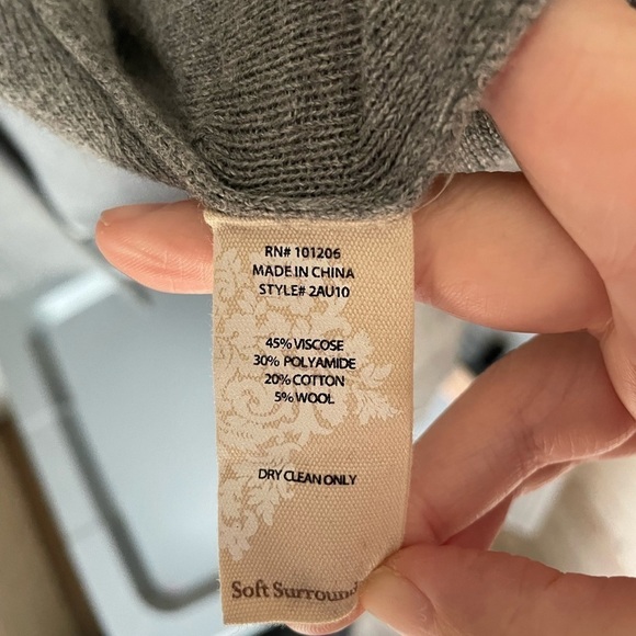 Soft Surroundings Miranda Wool Blend Wrap Cardigan Sweater Size Medium - Picture 9 of 11